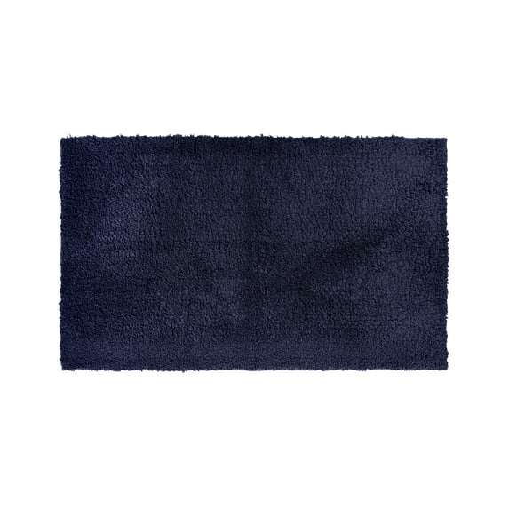 Better Trends Bath Room Rugs Tufted 100% Polyester 21" x 34" Bath Rug, Water Absorbent Non-Slip Bath Mat Machine Washable Micro Plush Collection - Navy