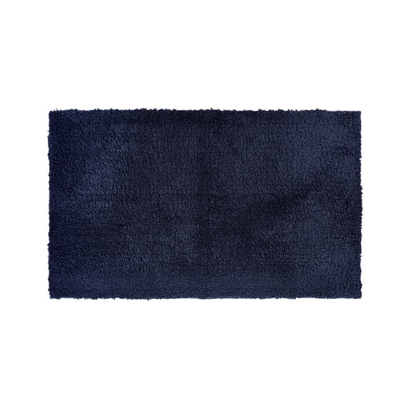Better Trends Bath Room Rugs Tufted 100% Polyester 21" x 34" Bath Rug, Water Absorbent Non-Slip Bath Mat Machine Washable Micro Plush Collection - Navy