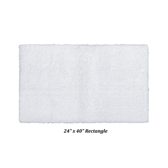 Better Trends Bath Room Rugs Tufted 100% Polyester 24" x 40" Bath Rug, Water Absorbent Non-Slip Bath Mat Machine Washable Micro Plush Collection - White