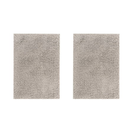 Better Trends 2 Piece Bathroom Rug Set 100% Polyester (17" x 24" | 17" x" 24) Bath Rug, Water Absorbent Non-Slip Bath Mat Machine Washable Micro Plush Collection - Beige