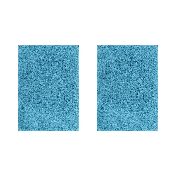 Better Trends 2 Piece Bathroom Rug Set 100% Polyester (17" x 24" | 17" x" 24) Bath Rug, Water Absorbent Non-Slip Bath Mat Machine Washable Micro Plush Collection - Teal