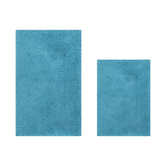 Better Trends 2 Piece Bathroom Rug Set 100% Polyester (17" x 24" | 21" x 34") Bath Rug, Water Absorbent Non-Slip Bath Mat Machine Washable Micro Plush Collection - Teal