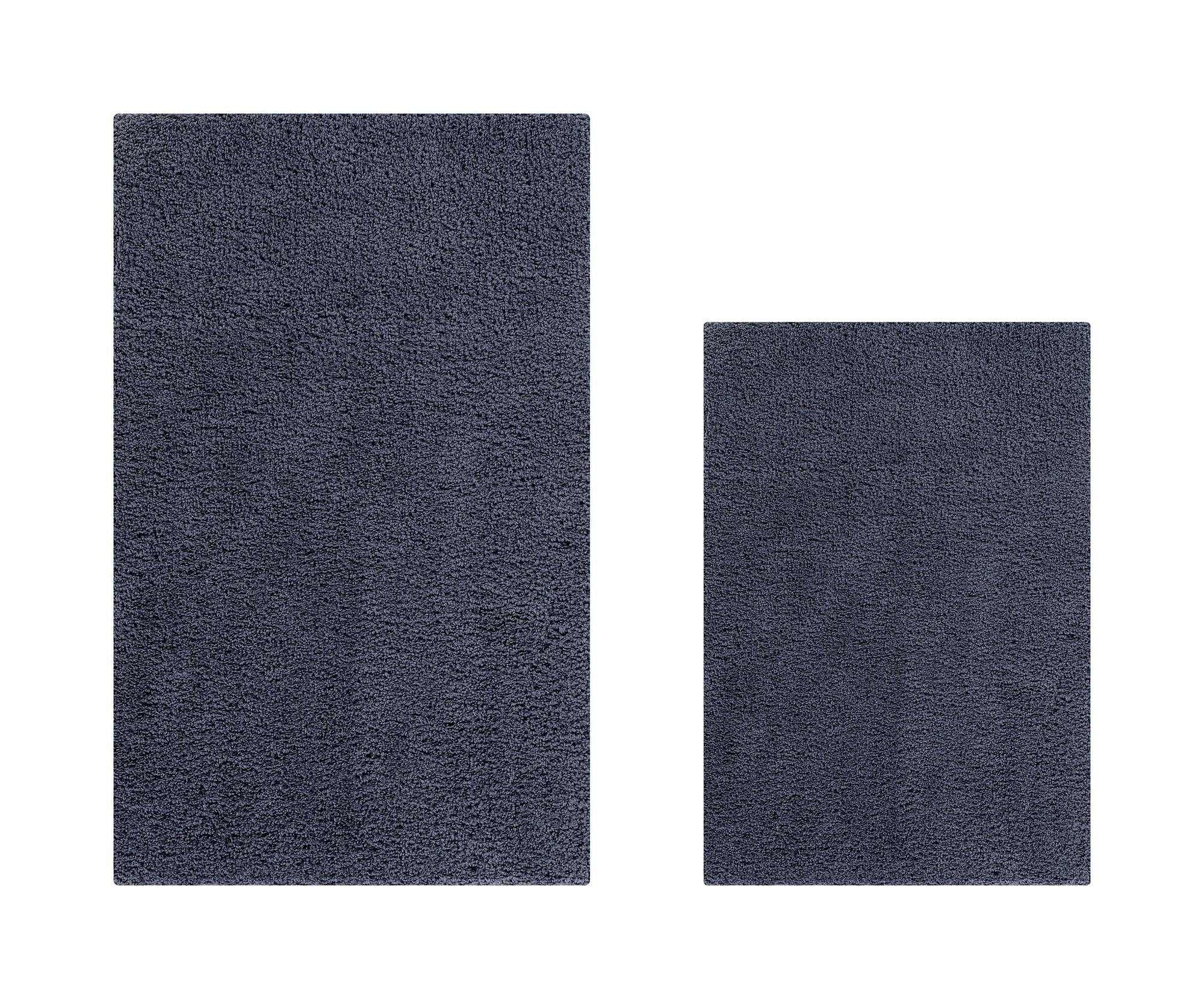 Better Trends 2 Piece Bathroom Rug Set 100% Polyester (17" x 24" | 21" x 34") Bath Rug, Water Absorbent Non-Slip Bath Mat Machine Washable Micro Plush Collection - Charcoal