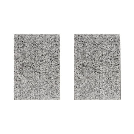 Better Trends 2 Piece Bathroom Rug Set 100% Polyester (17" x 24" | 17" x" 24) Bath Rug, Water Absorbent Non-Slip Bath Mat Machine Washable Micro Plush Collection - Gray