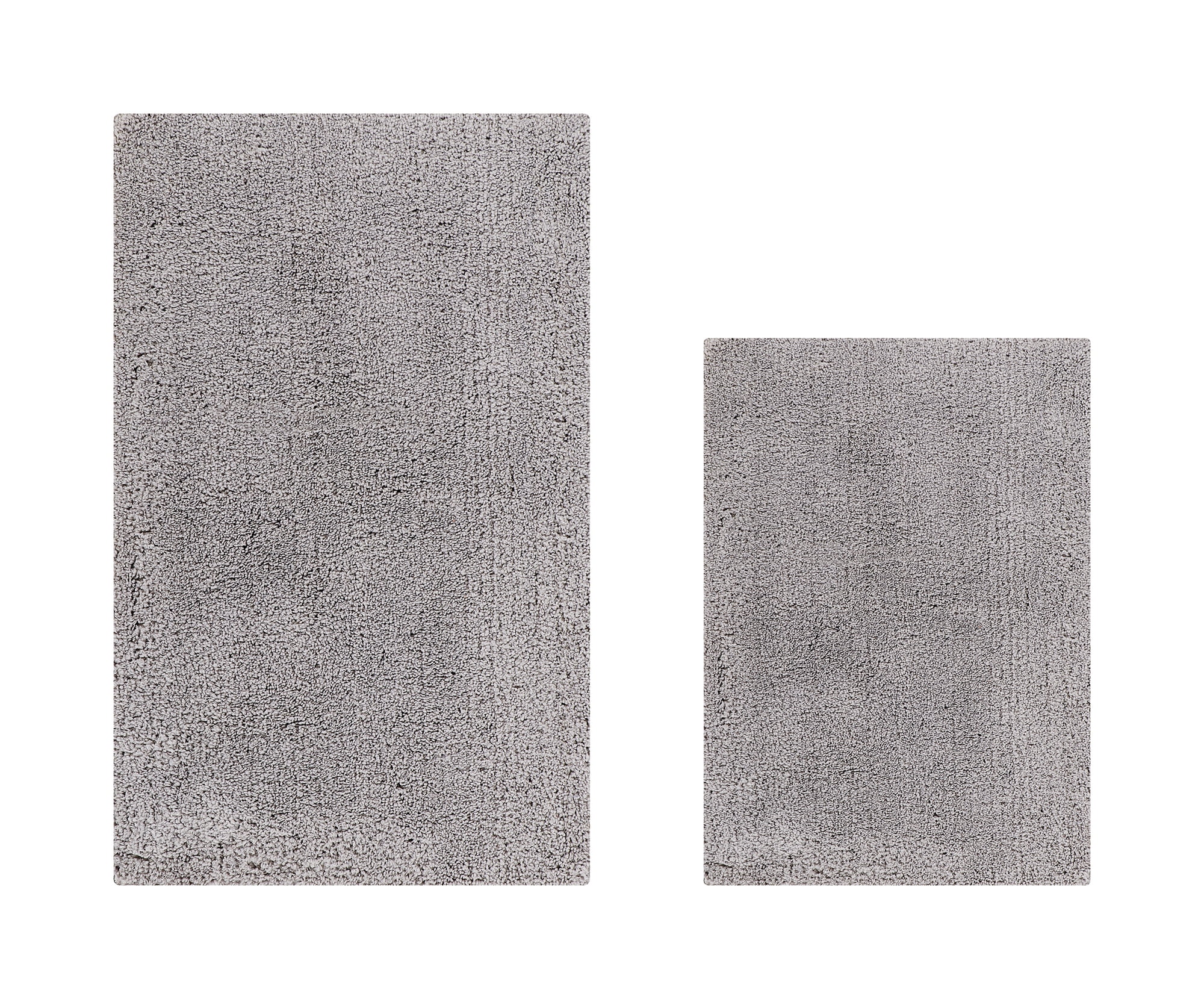 Gray Micro Plush Polyester 2 Piece Bath Rug Set