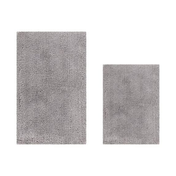 Better Trends 2 Piece Bathroom Rug Set 100% Polyester (17" x 24" | 21" x 34") Bath Rug, Water Absorbent Non-Slip Bath Mat Machine Washable Micro Plush Collection - Gray