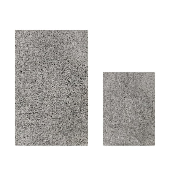 Better Trends 2 Piece Bathroom Rug Set 100% Polyester (17" x 24" | 24" x 40") Bath Rug, Water Absorbent Non-Slip Bath Mat Machine Washable Micro Plush Collection - Gray