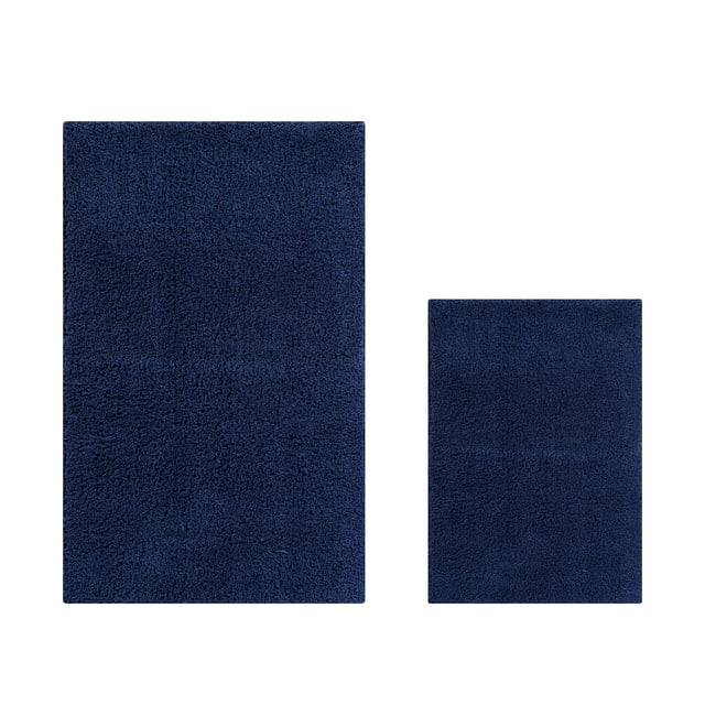 Better Trends Micro Plush Polyester 2 Piece Bath Rug Set Navy