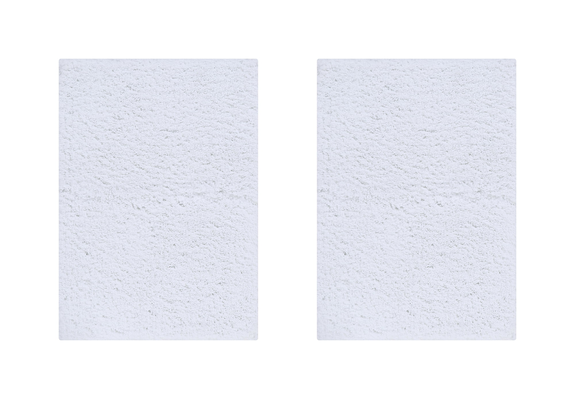 White Micro Plush Polyester 2 Piece Bathroom Rug Set
