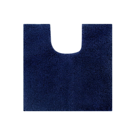 Better Trends U-Shape Toilet Rug 100% Polyester, Non-Slip Rug, Water Absorbent, Machine Washable, 20" x 20" Contour Bath Rug Micro Plush Collection - Navy
