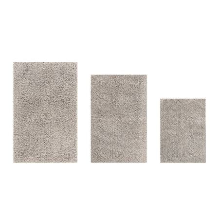 Better Trends 3 Piece Bathroom Rug Set 100% Polyester Bath Rug, Water Absorbent Non-Slip Bath Mat Machine Washable Micro Plush Collection - Beige