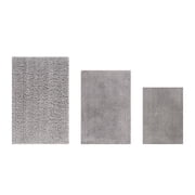 Better Trends 3 Piece Bathroom Rug Set 100% Polyester Bath Rug, Water Absorbent Non-Slip Bath Mat Machine Washable Micro Plush Collection - Gray