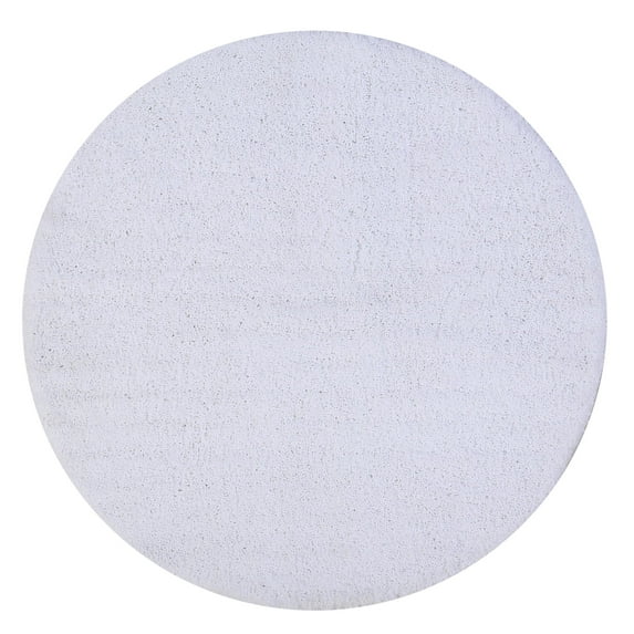 Better Trends 30'' Round Shape Bathroom Rug Tufted 100% Polyester Water Absorbent Non-Slip, Machine Washable Micro Plush Collection - White