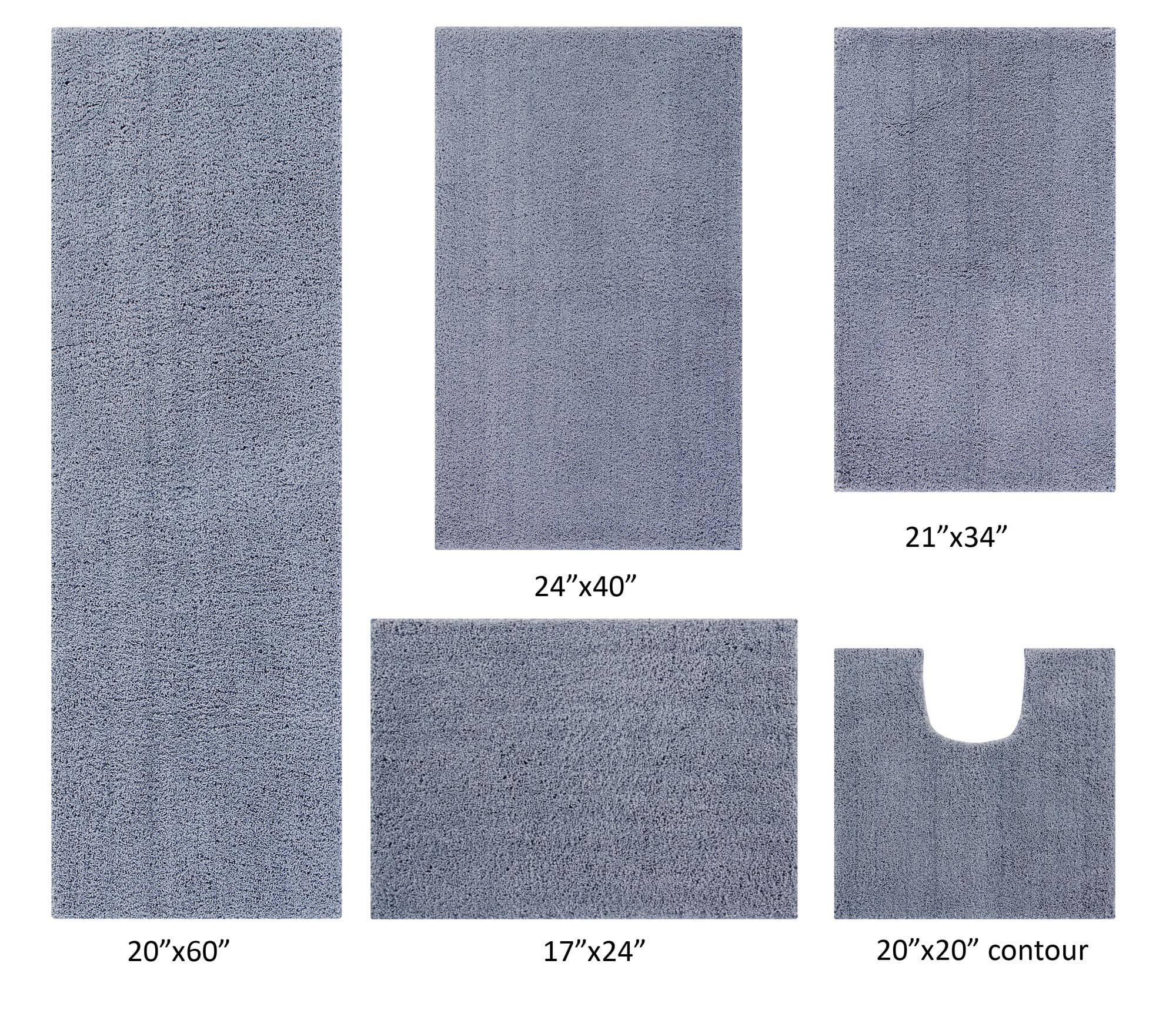 Better Trends 5 Piece Bathroom Rug Set 100% Polyester Bath Rug, Water Absorbent Non-Slip Bath Mat Machine Washable Micro Plush Collection - Gray