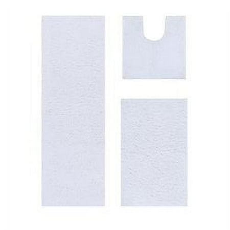 Better Trends 5 Piece Bathroom Rug Set 100% Polyester Bath Rug, Water Absorbent Non-Slip Bath Mat Machine Washable Micro Plush Collection - White