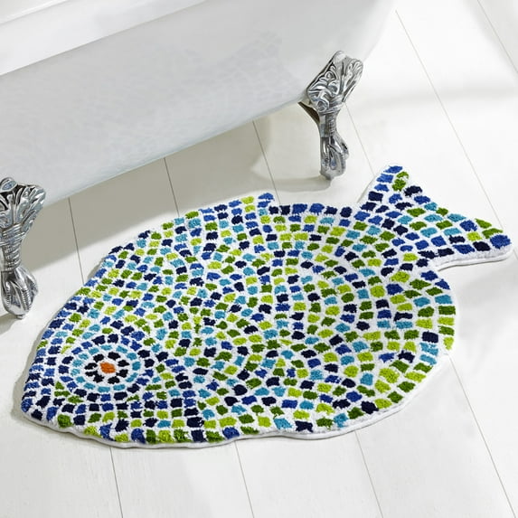 Better Trends Mosaic Fish Bath Rug 24" X 36" Multi