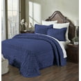 thumbnail image 1 of Better Trends 2 Piece Chenille Bedspread Set for Twin Bedspread 100% Cotton Medallion Design Lightweight Bedspread for all Season Heirloom Collection (Navy), 1 of 8