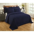thumbnail image 1 of Better Trends 100% Cotton King Bedspread – Soft & Cozy Classic Stripe Coverlet, Machine Washable (120" x 110", Navy) Jullian Collection, 1 of 5