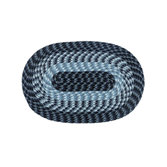 Better Trends 20"x 30" Oval Rug 100% Polypropylene Durable & Stain Resistant Reversible Indoor Area Utility Rug (Navy Stripe) Alpine Stripe Collection