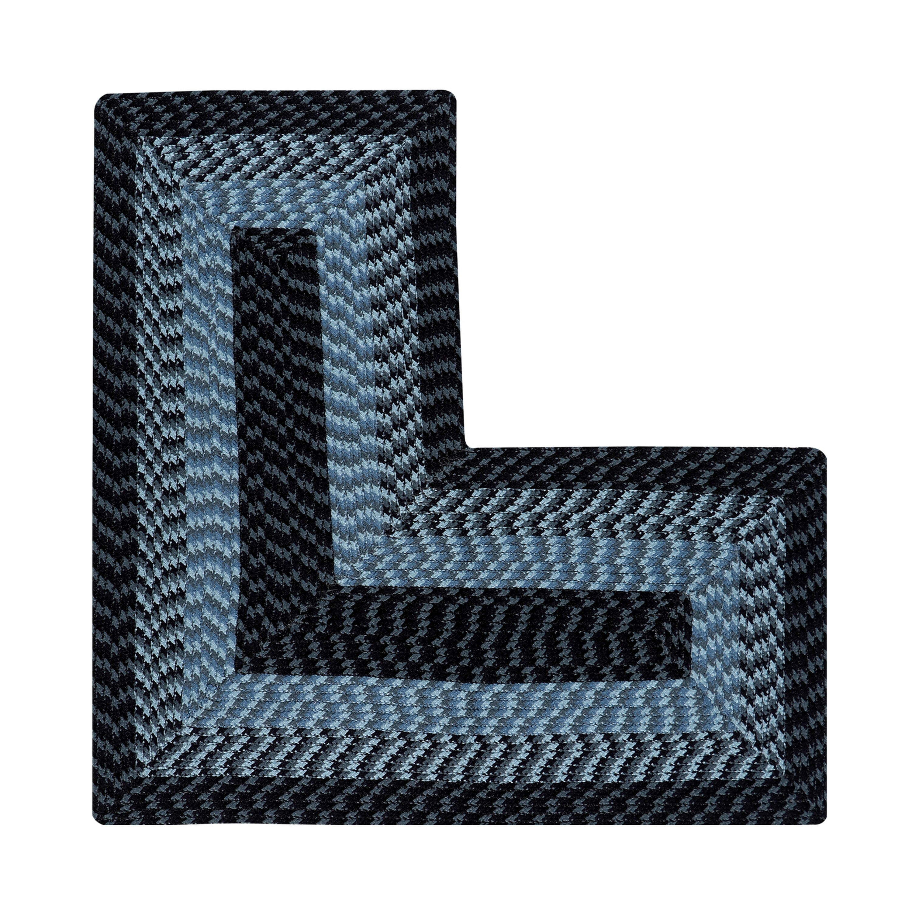 Navy Stripe Braided Polypropylene Reversible Rug, 24" x 68"