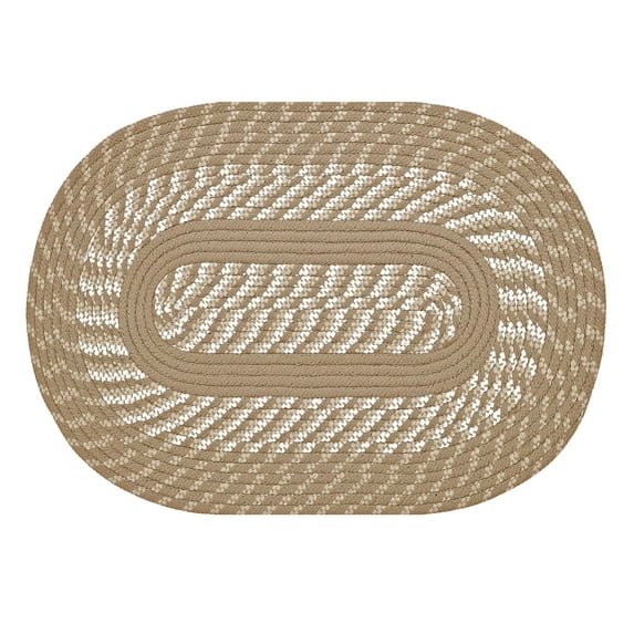 Better Trends Oval Braided Rug, 8' x 10' Reversible Indoor Area Rug for Living Room or Bedroom, Stain-Resistant 100% Polypropylene, Newport Collection – Tan
