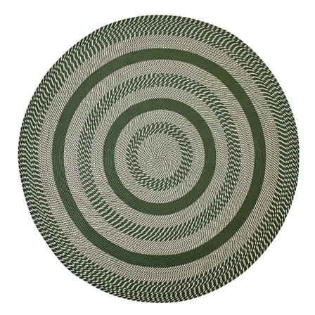 Better Trends Round Braided Rug, 72" Diameter, Reversible Indoor Area Rug for Living Room, Bedroom, Stain-Resistant 100% Polypropylene, Newport Collection – Sage