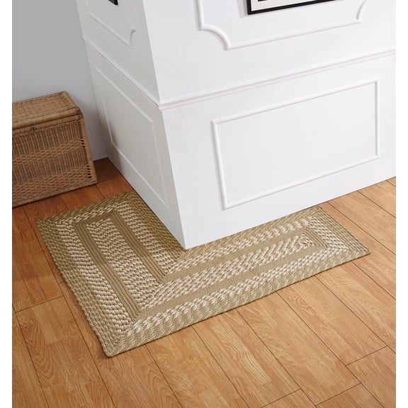 Better Trends Newport Braided Rug 20" X 48" X 48" Tan Striped