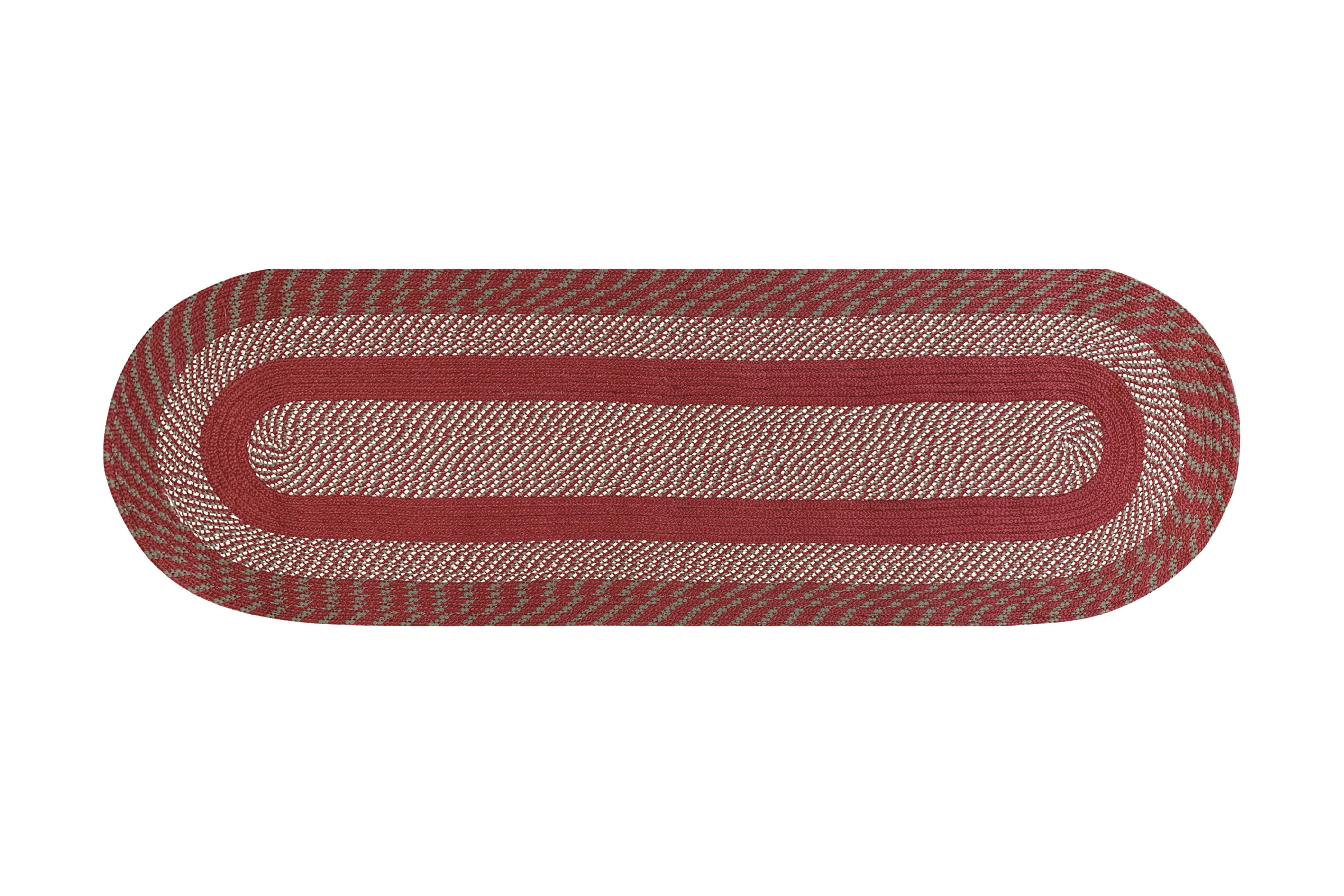 Newport Barn Red Braided 24" x 108" Reversible Indoor Rug