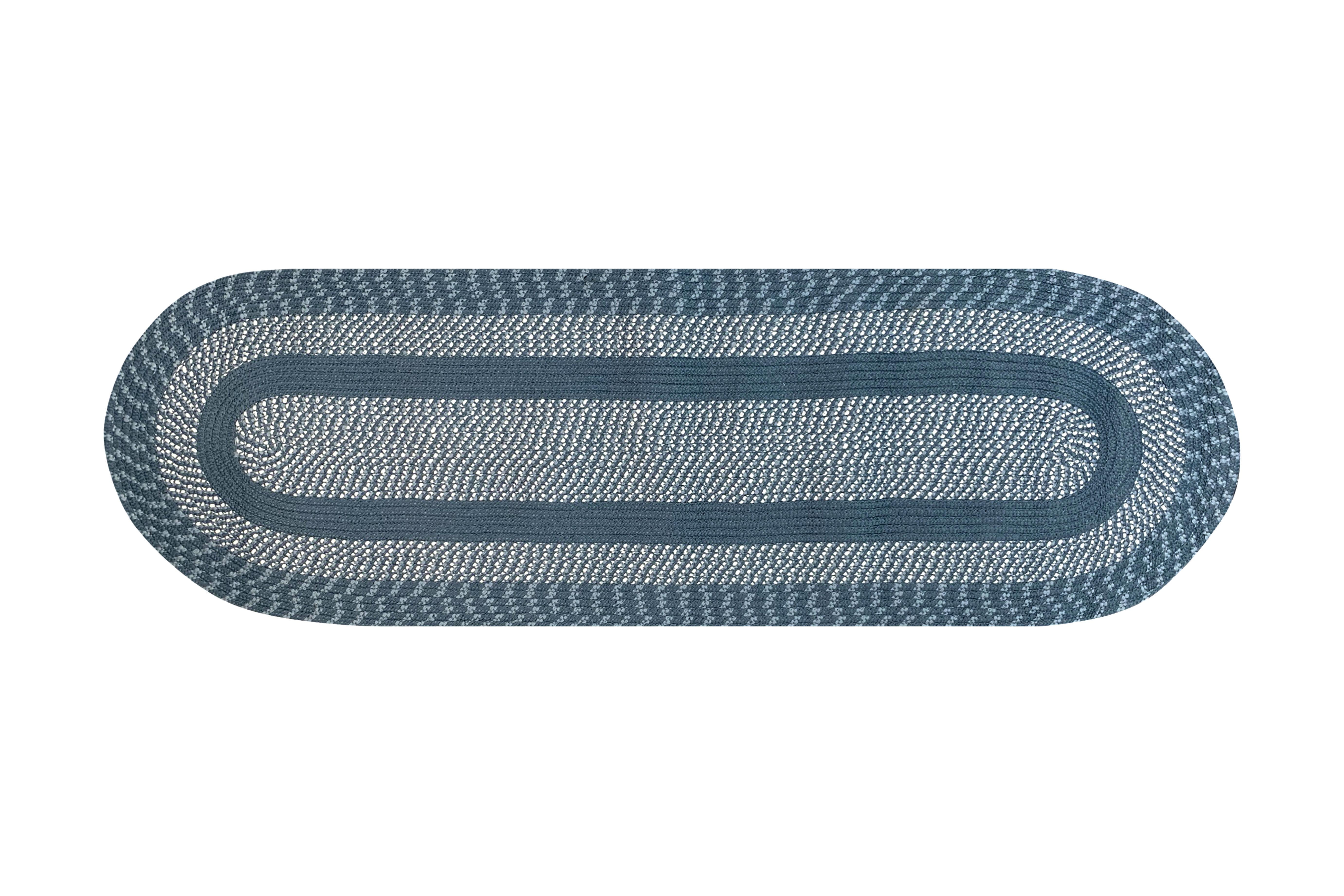 Better Trends Braided Runner Rug, 2' x 9' (24" x 108"), Reversible Indoor Hallway or Kitchen Rug, 100% Polypropylene, Newport Collection – Slate Blue