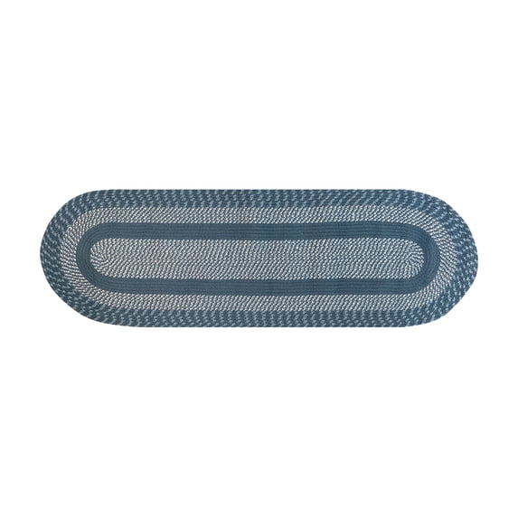 Better Trends Braided Runner Rug, 2' x 9' (24" x 108"), Reversible Indoor Hallway or Kitchen Rug, 100% Polypropylene, Newport Collection – Slate Blue