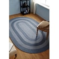 thumbnail image 1 of Better Trends Oval Braided Rug, 8' x 10' Reversible Indoor Area Rug for Living Room or Bedroom, Stain-Resistant 100% Polypropylene, Newport Collection – Slate Blue, 1 of 5