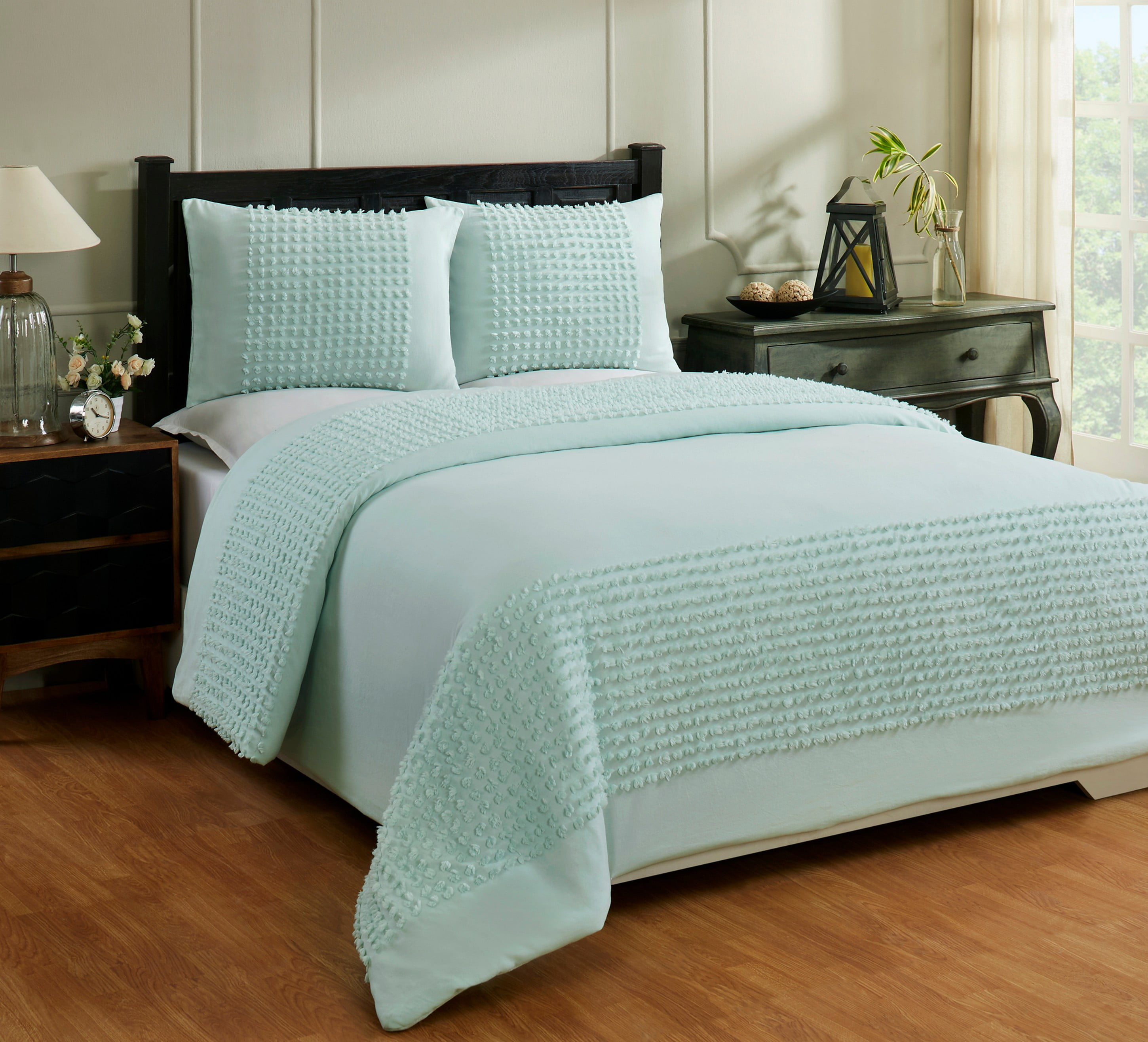 Olivia Turquoise Twin Comforter Set in 100% Cotton
