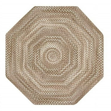 Better Trends Ombre Braid Braided Reversible Indoor Area Utility Rug, 100% Cotton, 48" Octagonal, Beige
