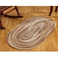 thumbnail image 1 of Better Trends Oval Braided Rug 5' x 7' 100% Cotton Rug for Indoor Use, Area Rug for Bedroom Ombre Chenille Collection - (Brown), 1 of 3