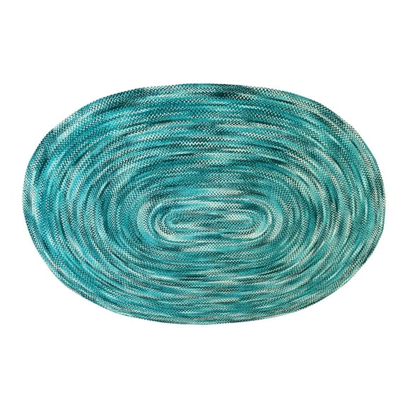Better Trends Ombre Braid Collection of Braided Rug is Super Soft & Plush Reversible Indoor Area Utility Rug 100% Cotton Chenille in Vibrant Colors, 36" x 60" Oval, Aqua