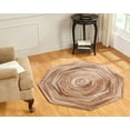 thumbnail image 1 of Better Trends 72" Octagonal Braided Rug – 100% Cotton Reversible Area Rug for Living Room, Bedroom, Entryway – Ombre Chenille Collection – Brown, 1 of 9