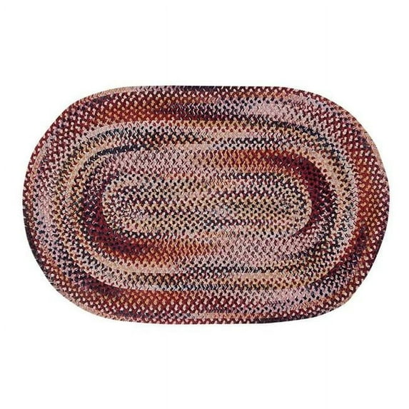 Better Trends Ombre Chenille Collection Oval Braided Rug - Burgundy - 20ft. x 30ft.