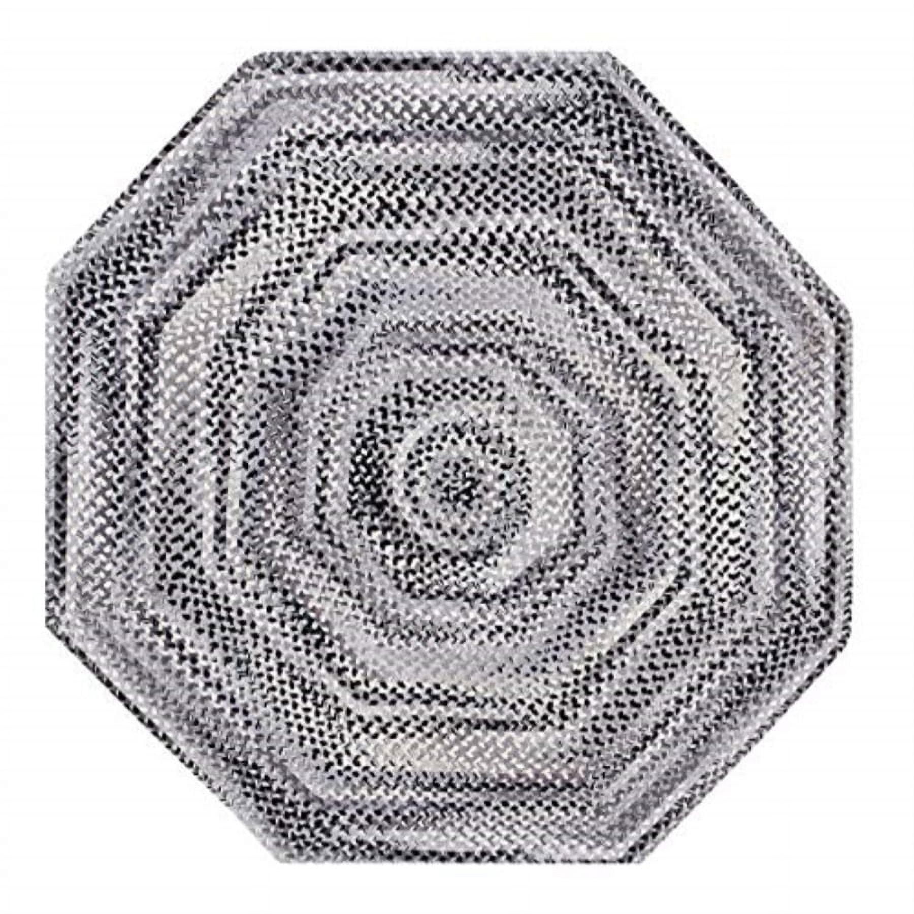 Black Chenille Braided Reversible Round Rug, 72"
