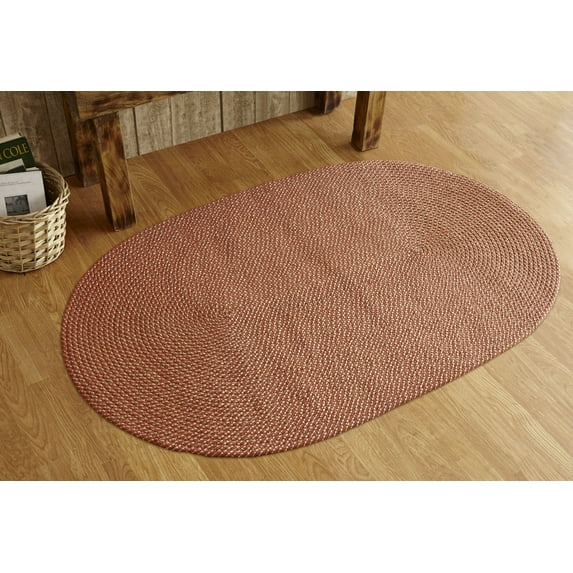 Better Trends Palm Spring Braid Collection is Durable & Stain Resistant Reversible Indoor Area Utility Rug 100% Polypropylene in Vibrant Colors, 36" x 60" Oval, Rust