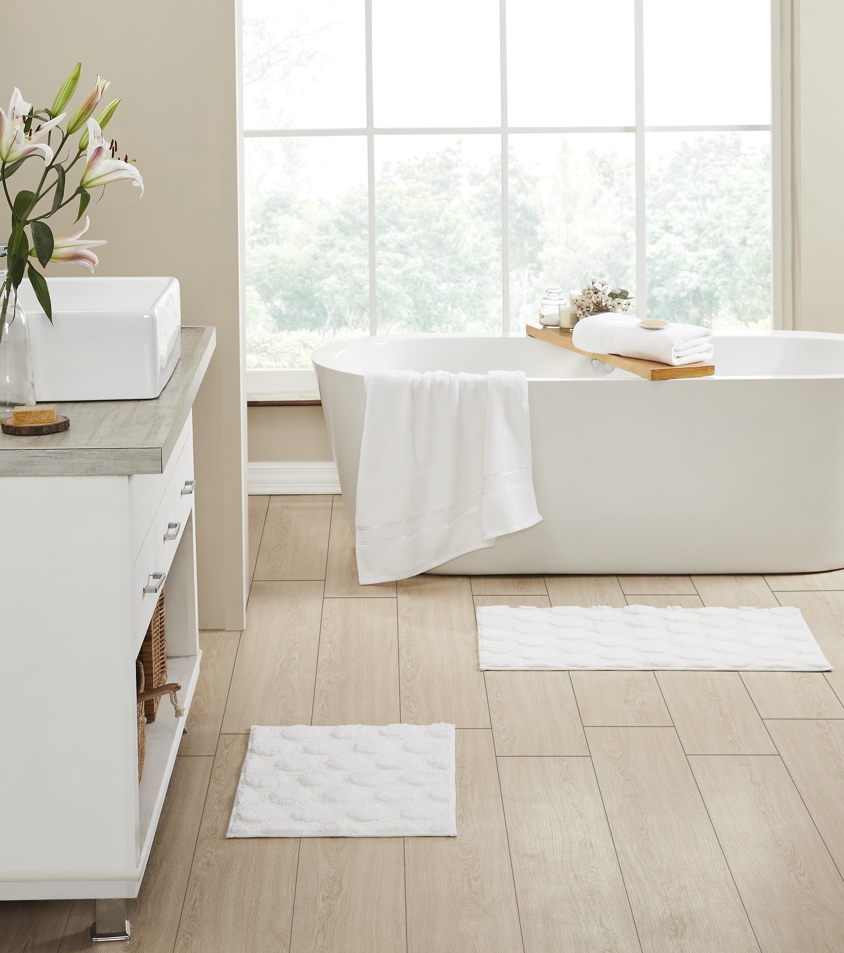 Better Trends Pany 100% Cotton 4 Piece Bath Mat & Towel - Ivory - Walmart.com
