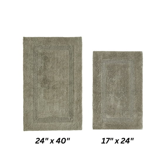Better Trends Premium 2 Piece Bathroom Rug Set 100% Cotton, Extra Soft Tufted Bath Mat, Water Absorbent & Reversible Mat, Beige Lux Collection