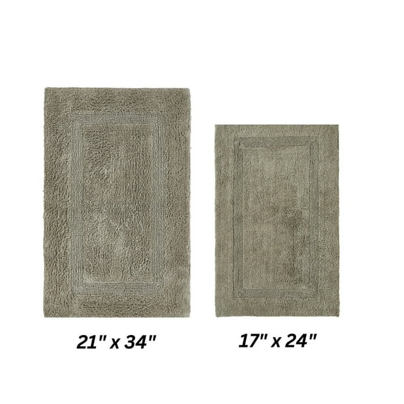 Better Trends Premium 2 Piece Bathroom Rug Set 100% Cotton, Extra Soft Tufted Bath Mat, Water Absorbent & Reversible Mat, Beige Lux Collection