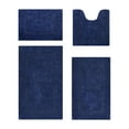 thumbnail image 1 of Better Trends Premium 4 Piece Bathroom Rug Set 100% Cotton, Extra Soft Tufted Bath Mat, Water Absorbent & Reversible Mat, Navy Lux Collection, 1 of 5