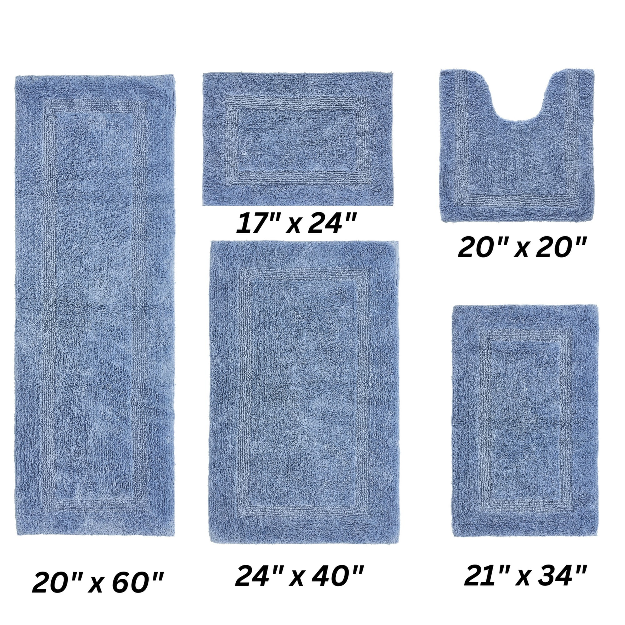 Better Trends Premium 5 Piece Bathroom Rug Set 100% Cotton, Extra Soft ...