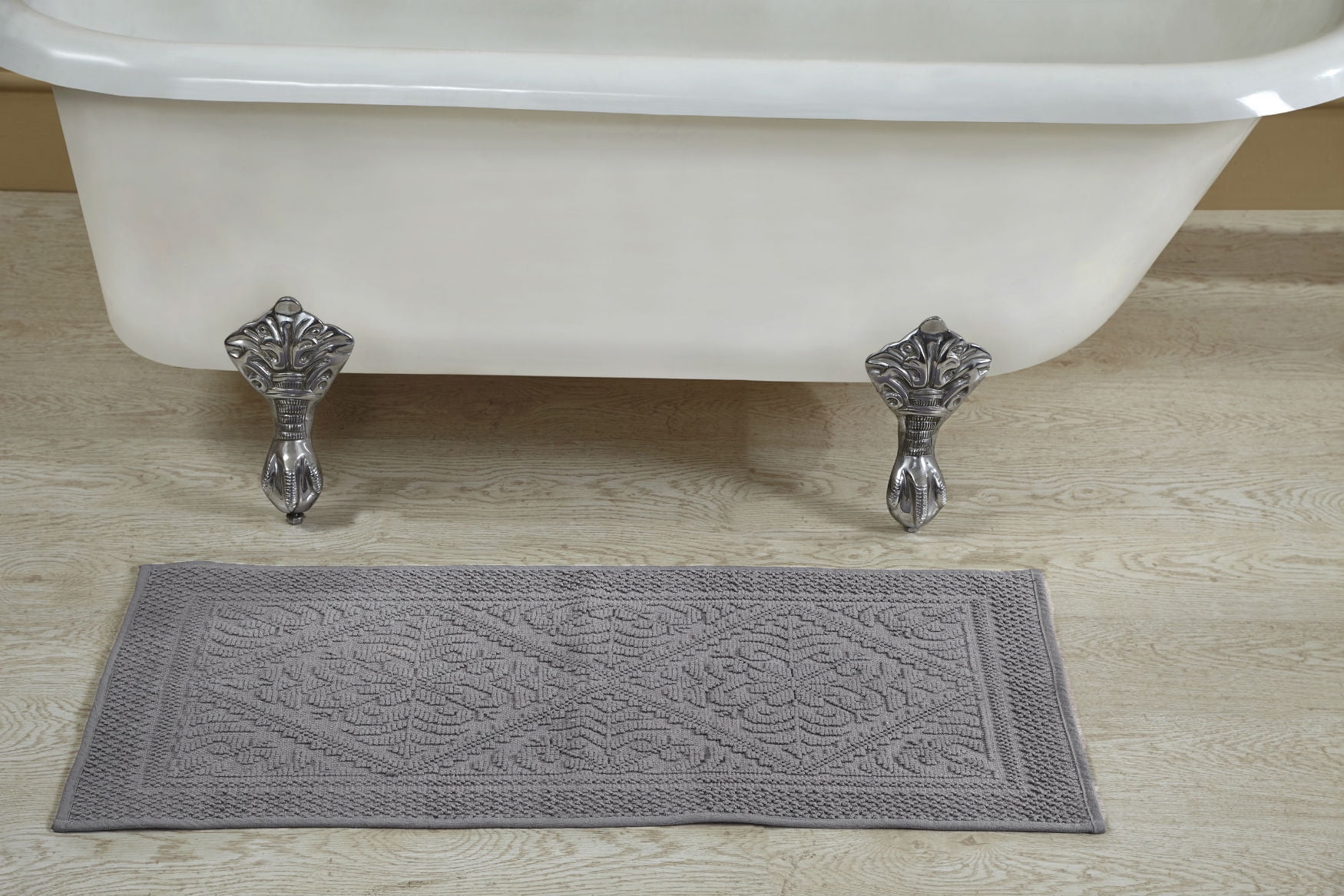 Better Trends Provence 100 Cotton 21" x 34" Bath Rug Gray