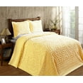 thumbnail image 1 of Better Trends 3 Piece Queen Bedspread Set 100% Cotton Chenille Tufted Medallion Pattern Soft & Luxurious Feel, Perfect for Gifting and All Seasons, Machine Washable (Yellow) Rio Collection, 1 of 6