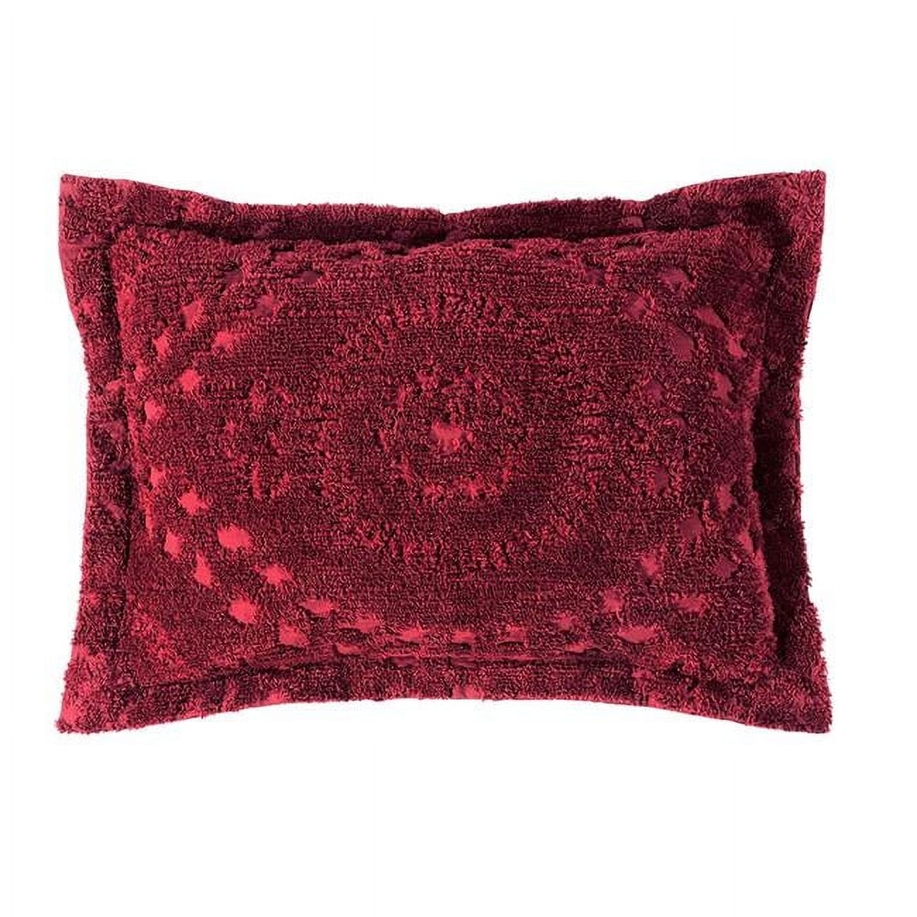 Rio Burgundy Cotton Chenille Tufted Standard Pillow Sham