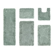 Better Trends Sage Shaggy Border 100% Cotton 5 Piece Bath Rug Set