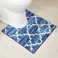 thumbnail image 1 of Better Trends 20" x 20" Contour Bathroom Rug, 100% Cotton, Soft, Water Absorbent, Non-Slip Toilet Base Mat, Machine Washable, Rugs for Bathroom – Savio Collection - Blue, 1 of 5