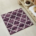 thumbnail image 1 of Better Trends 24" x 24" Square Bathroom Rug, 100% Cotton, Soft, Water Absorbent, Non-Slip Bath Mat, Machine Washable, Rugs for Bathroom, Vanity, Shower – Savio Collection - Purple, 1 of 5